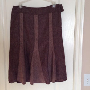 Women's Brown Panel A-Line Skirt